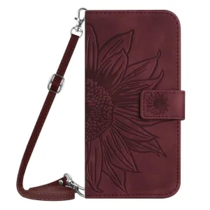 ART SUNFLOWER Peňaženkový obal so šnúrkou pre Apple iPhone Air bordový