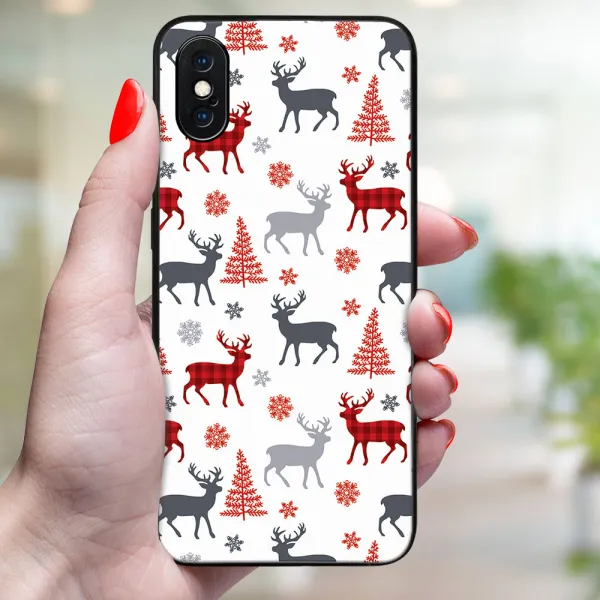 MY ART Kryt s vianočným dizajnom Apple iPhone X / XS DEER (068)