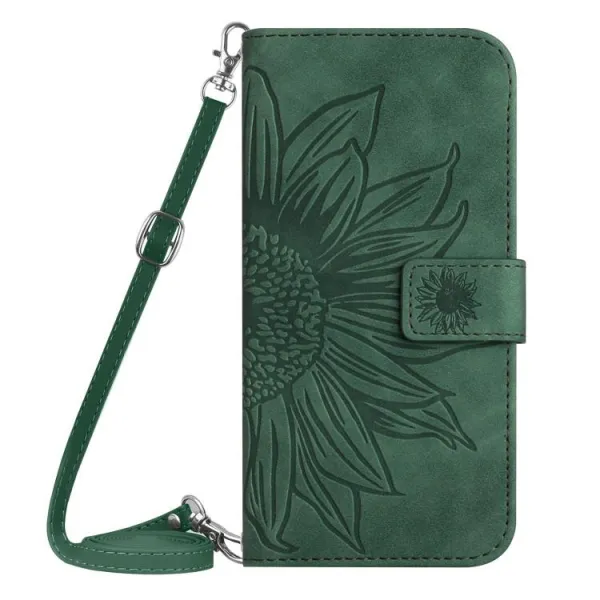 ART SUNFLOWER Peňaženkový obal so šnúrkou pre Apple iPhone Air zelený