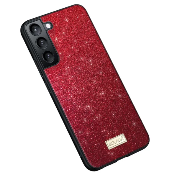 SULADA GLITTER Trblietavý ochranný kryt Samsung Galaxy S25 5G červený