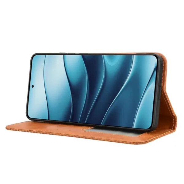 BUSINESS Peňaženkové puzdro pre Xiaomi Redmi Note 14 hnedé