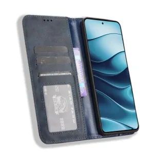 BUSINESS Peňaženkové puzdro pre Xiaomi Redmi Note 14 modré