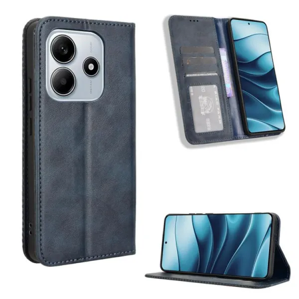 BUSINESS Peňaženkové puzdro pre Xiaomi Redmi Note 14 modré