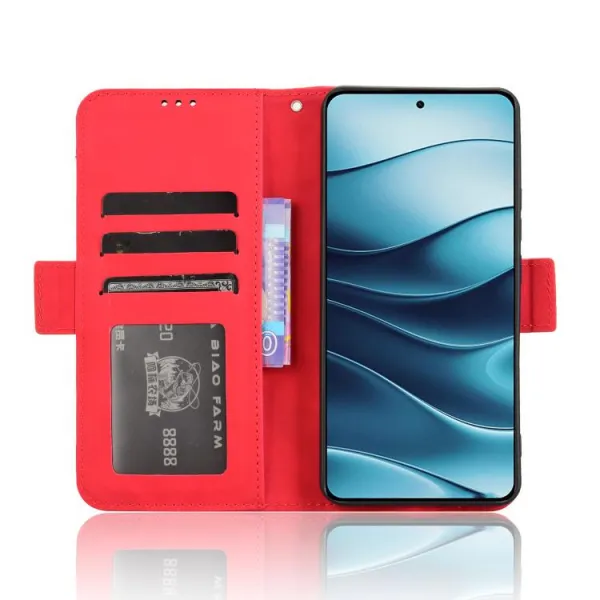 SLOT Peňaženkový obal pre Xiaomi Redmi Note 14 červený