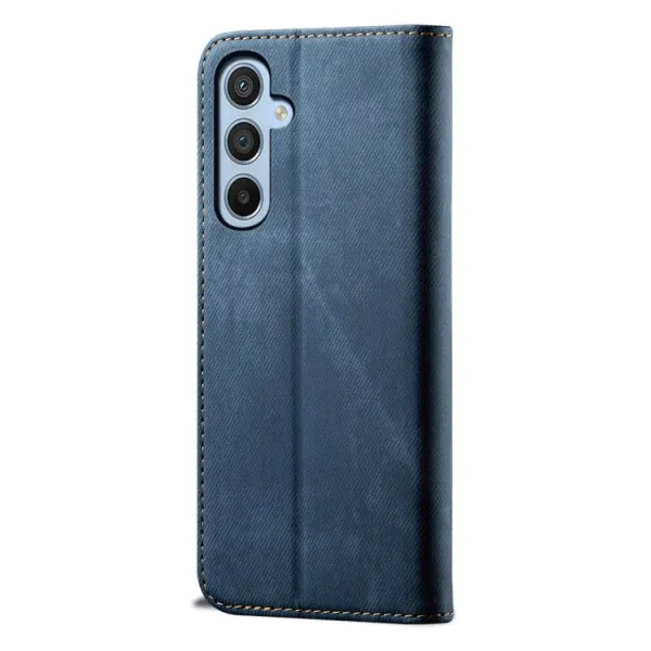 DENIM Peňaženkový kryt pre Samsung Galaxy A36 modrý