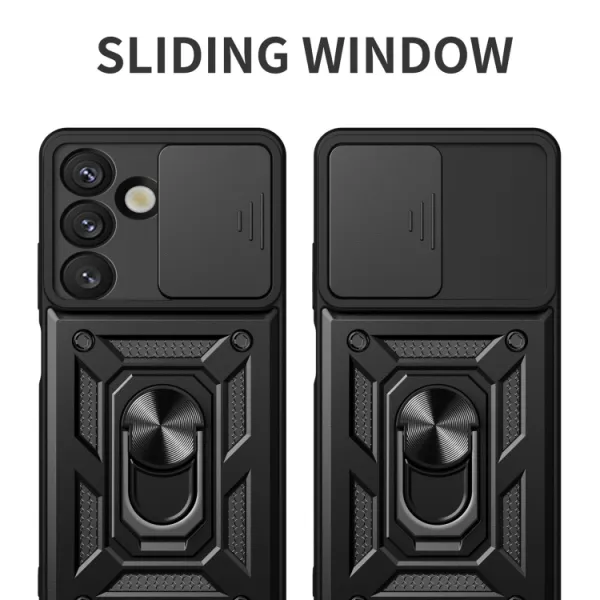 RING CAMERA Kryt s držiakom pre Samsung Galaxy S25 5G strieborný