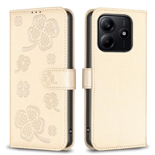 ART CLOVER Peňaženkový obal pre Xiaomi Redmi Note 14 zlatý