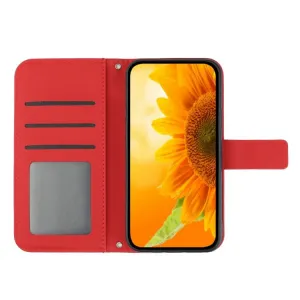 ART SUNFLOWER Peňaženkový obal so šnúrkou pre Apple iPhone Air červený
