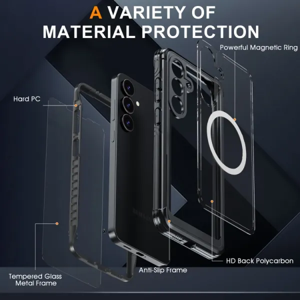 DUAL MAGSAFE Obojstranný ochranný kryt pre Samsung Galaxy S25 Ultra 5G čierny