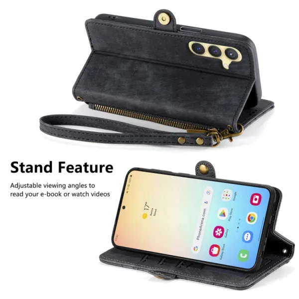 GEOM Peňaženkové puzdro pre Samsung Galaxy S25 5G čierne