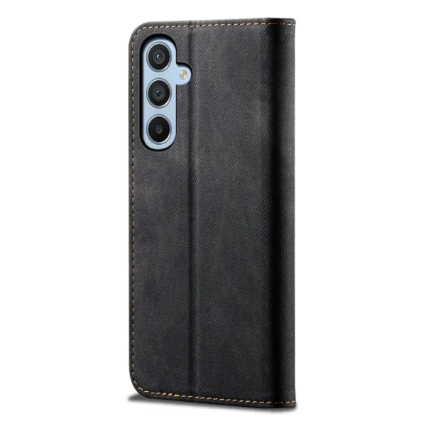 DENIM Peňaženkový kryt pre Samsung Galaxy A36 čierny