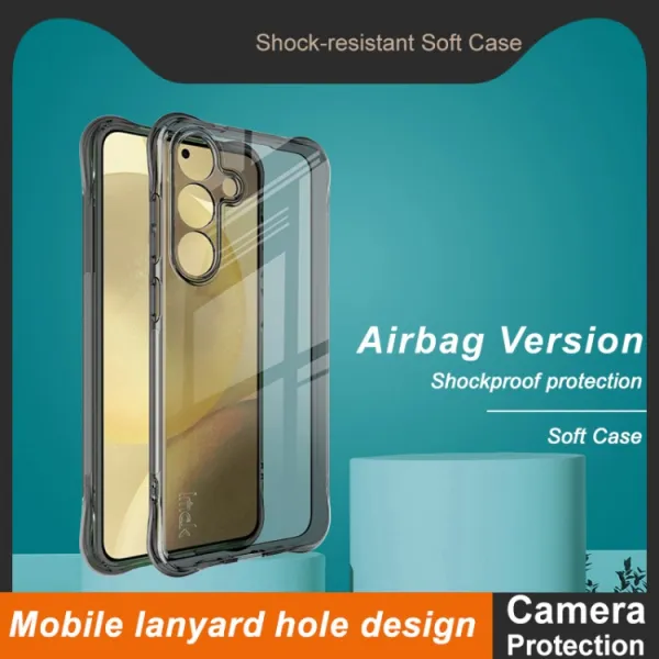 IMAK AIRBAG Extra odolný kryt Samsung Galaxy S25 5G čierny priehľadný