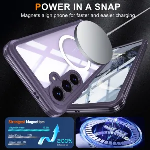 DUAL MAGSAFE Obojstranný ochranný kryt pre Samsung Galaxy S25+ 5G fialový
