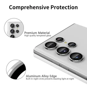 ENKAY ALU Sklo pre fotoaparát Samsung Galaxy S24 Ultra 5G SILVER