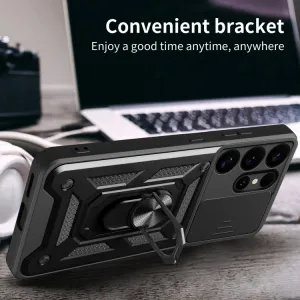 RING CAMERA Kryt s držiakom pre Samsung Galaxy S25 Ultra 5G modrý