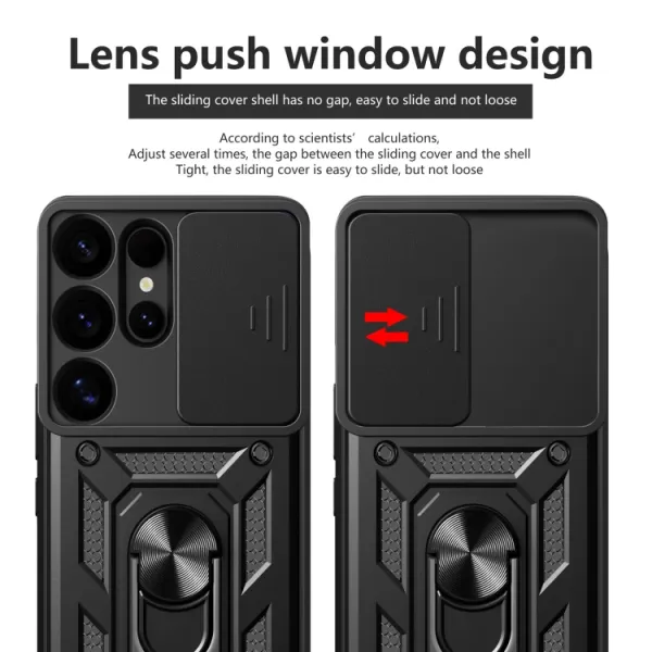 RING CAMERA Kryt s držiakom pre Samsung Galaxy S25 Ultra 5G modrý