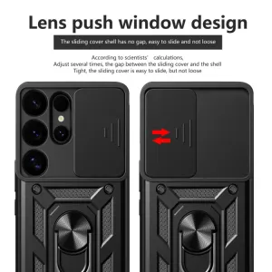 RING CAMERA Kryt s držiakom pre Samsung Galaxy S25 Ultra 5G modrý