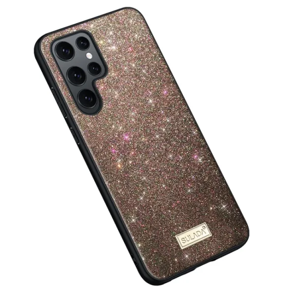 SULADA GLITTER Trblietavý ochranný kryt Samsung Galaxy S25 Ultra 5G bronzový