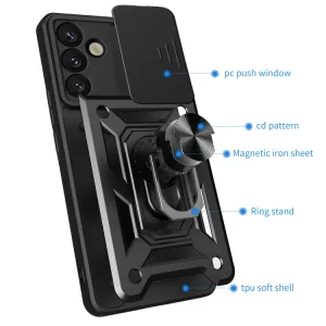 RING CAMERA Kryt s držiakom pre Samsung Galaxy S25+ 5G modrý