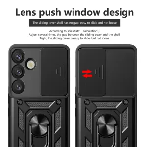 RING CAMERA Kryt s držiakom pre Samsung Galaxy S25+ 5G modrý