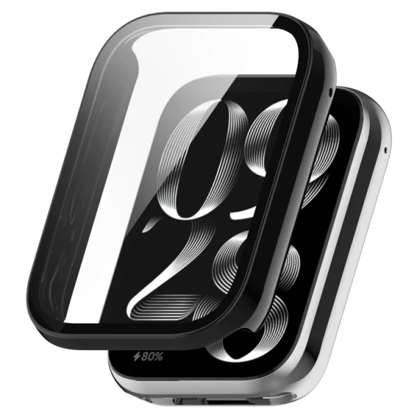 PC FULL COVER Plastový kryt so sklom pre Xiaomi Smart Band 9 Pro čierny