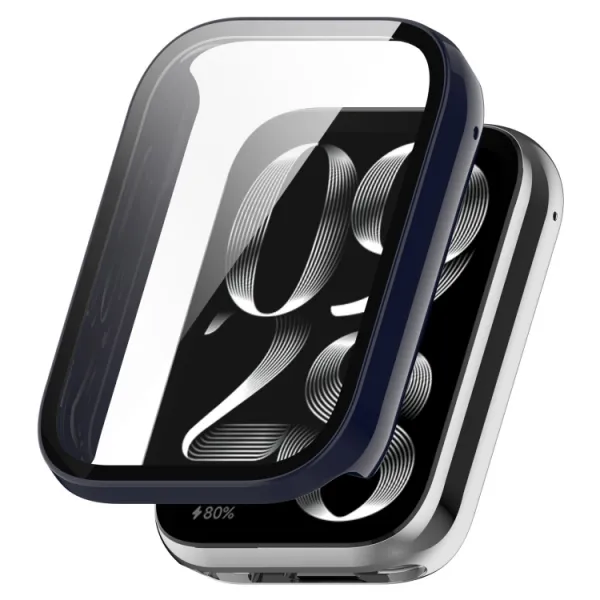 PC FULL COVER Plastový kryt so sklom pre Xiaomi Smart Band 9 Pro modrý