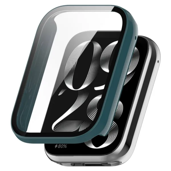 PC FULL COVER Plastový kryt so sklom pre Xiaomi Smart Band 9 Pro zelený