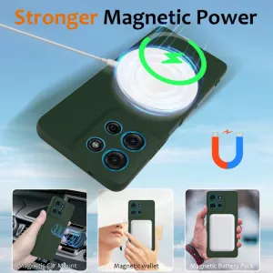 RUBBER MAGSAFE Silikónový kryt pre Motorola Moto G75 5G tmavozelený