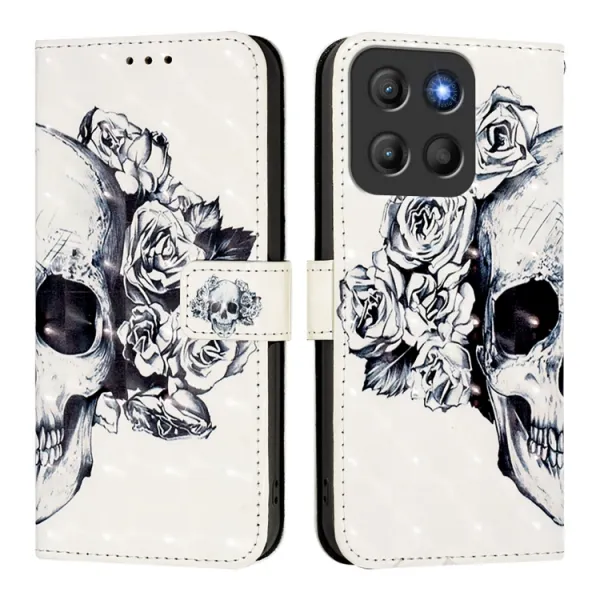ART Peňaženkový kryt pre Motorola Moto G15 / G15 Power SKULL