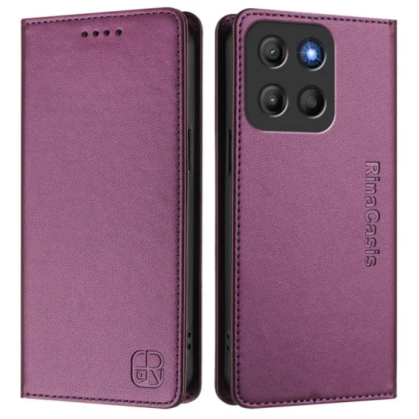 RINA Zaklápacie puzdro pre Motorola Moto G15 / G15 Power tmavofialové