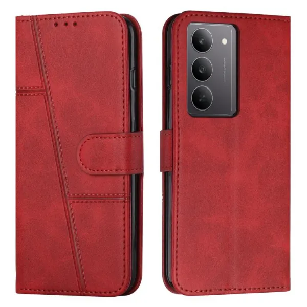 STITCHED Peňaženkový kryt pre Realme C75 / Realme 14x 5G červený