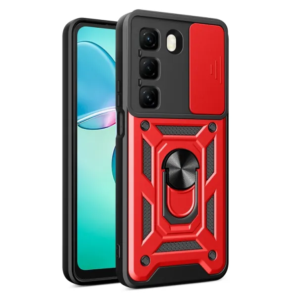 RING CAMERA Kryt s držiakom pre Infinix Hot 50 / Hot 50 5G červený