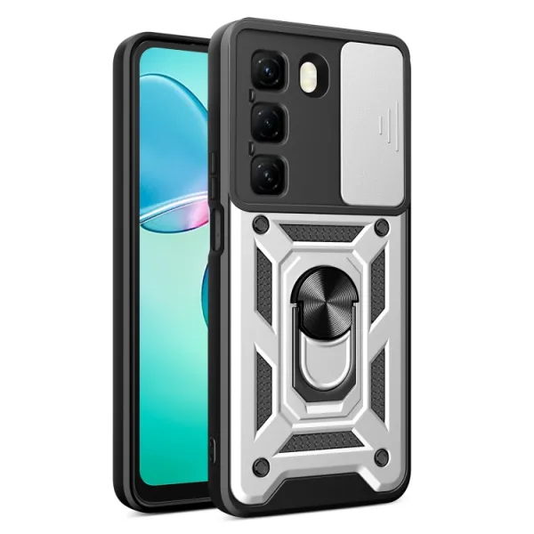 RING CAMERA Kryt s držiakom pre Infinix Hot 50 / Hot 50 5G strieborný