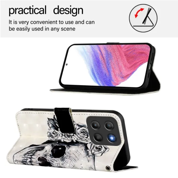 ART Peňaženkový kryt pre Motorola Moto G15 / G15 Power SKULL
