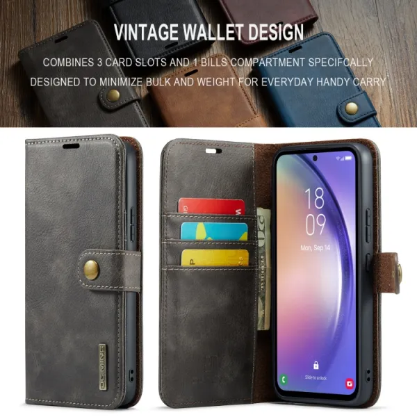 DG.MING Peňaženkový obal 2v1 Samsung Galaxy A35 5G šedý