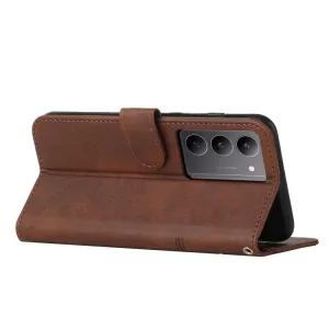 STITCHED Peňaženkový kryt pre Realme C75 / Realme 14x 5G tmavohnedý