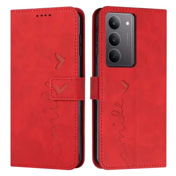 ART SMILE Peňaženkový obal s remienkom pre Realme C75 / Realme 14x 5G červený