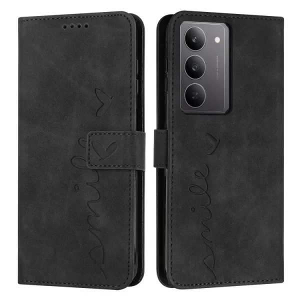 ART SMILE Peňaženkový obal s remienkom pre Realme C75 / Realme 14x 5G čierny