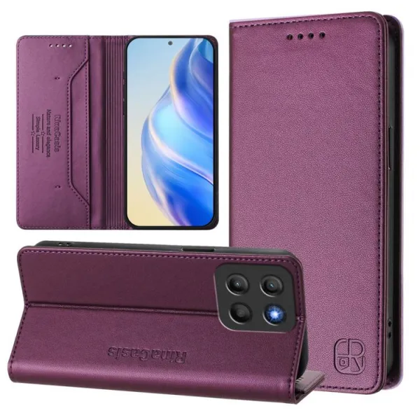 RINA Zaklápacie puzdro pre Motorola Moto G15 / G15 Power tmavofialové
