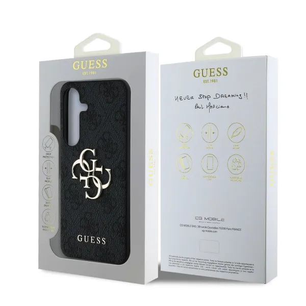 GUESS 4G METAL Kryt pre Samsung Galaxy S25 5G šedý