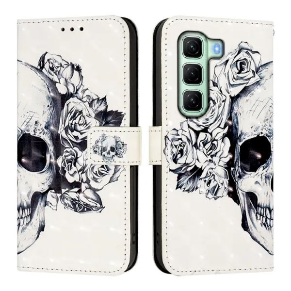 ART Peňaženkový kryt pre Infinix Hot 50 SKULL