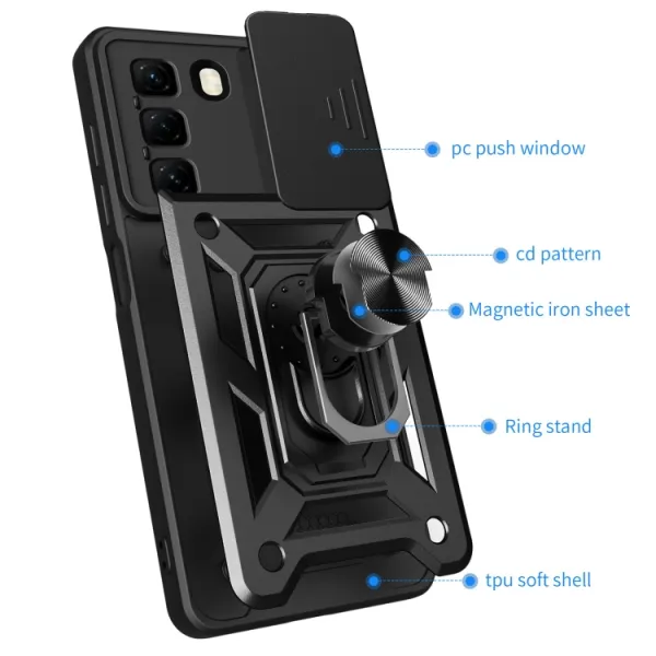 RING CAMERA Kryt s držiakom pre Infinix Hot 50 / Hot 50 5G modrý