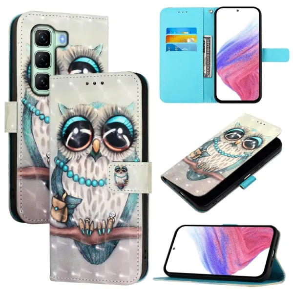 ART Peňaženkový kryt pre Infinix Hot 50 GREY OWL