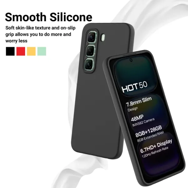 RUBBER Ochranný kryt pre Infinix Hot 50 čierny