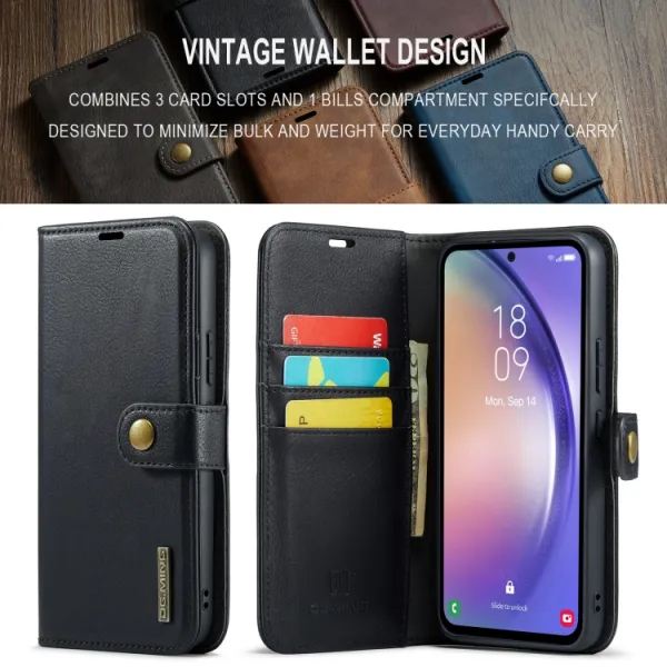 DG.MING Peňaženkový obal 2v1 Samsung Galaxy A35 5G čierny