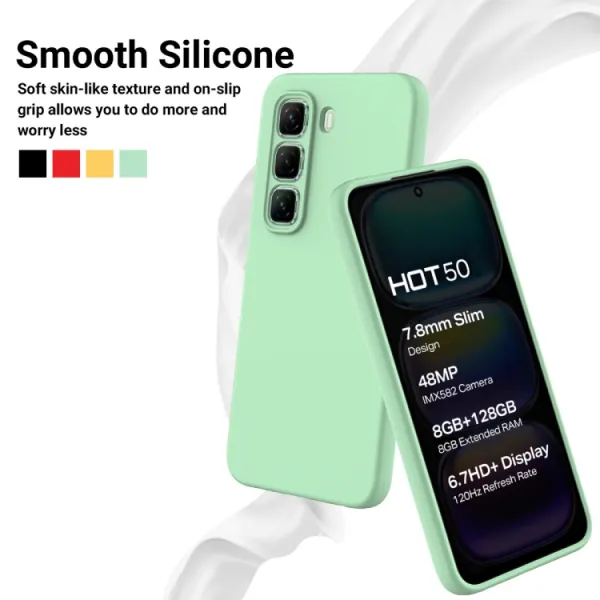 RUBBER Ochranný kryt pre Infinix Hot 50 zelený