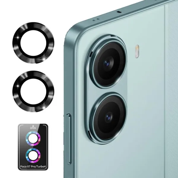 ENKAY ALU Sklo pre fotoaparát Xiaomi Poco X7 Pro BLACK