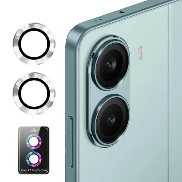ENKAY ALU Sklo pre fotoaparát Xiaomi Poco X7 Pro SILVER