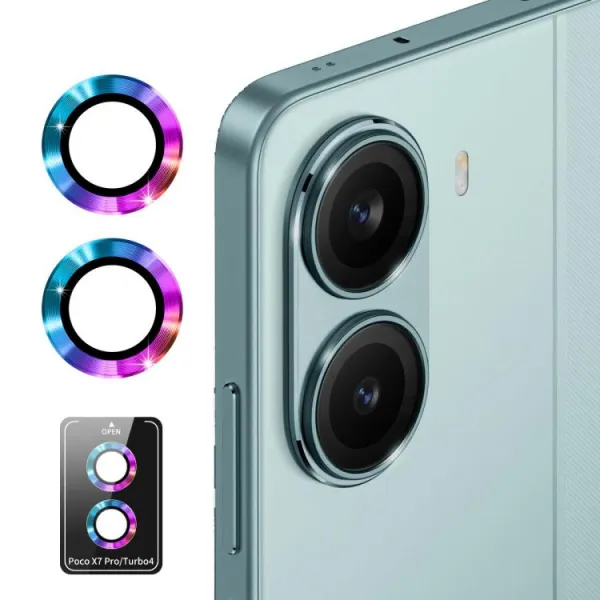 ENKAY ALU Sklo pre fotoaparát Xiaomi Poco X7 Pro COLORFUL