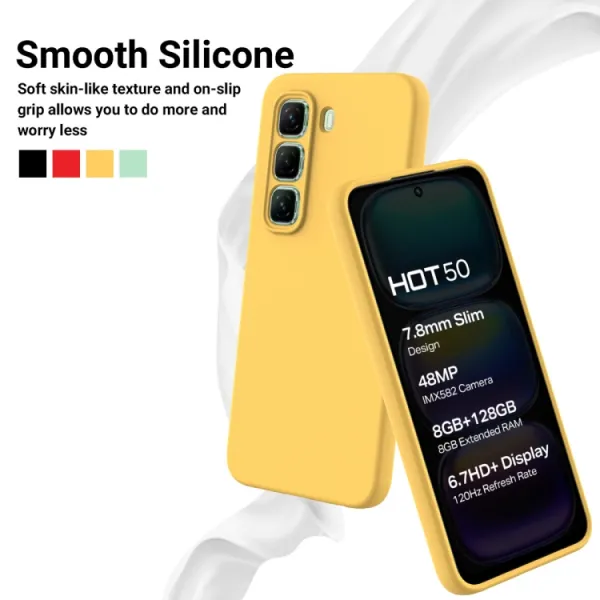 RUBBER Ochranný kryt pre Infinix Hot 50 žltý